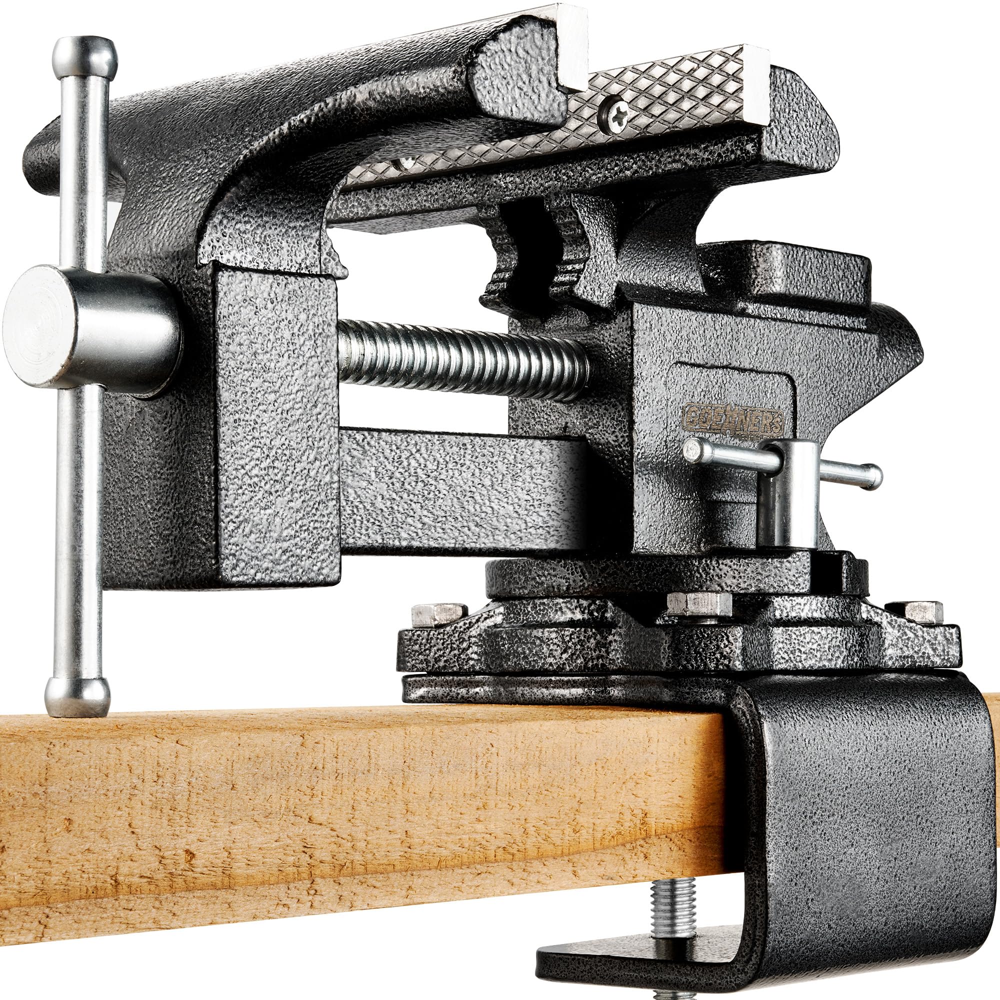 Kitvance 6-inch bench vise front view for tough tasks.