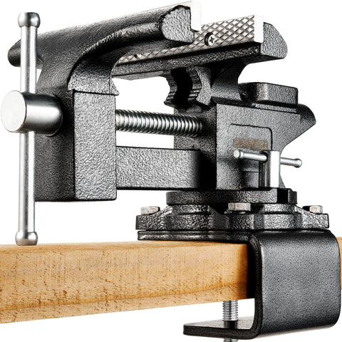 Kitvance 6-inch bench vise front view for tough tasks.