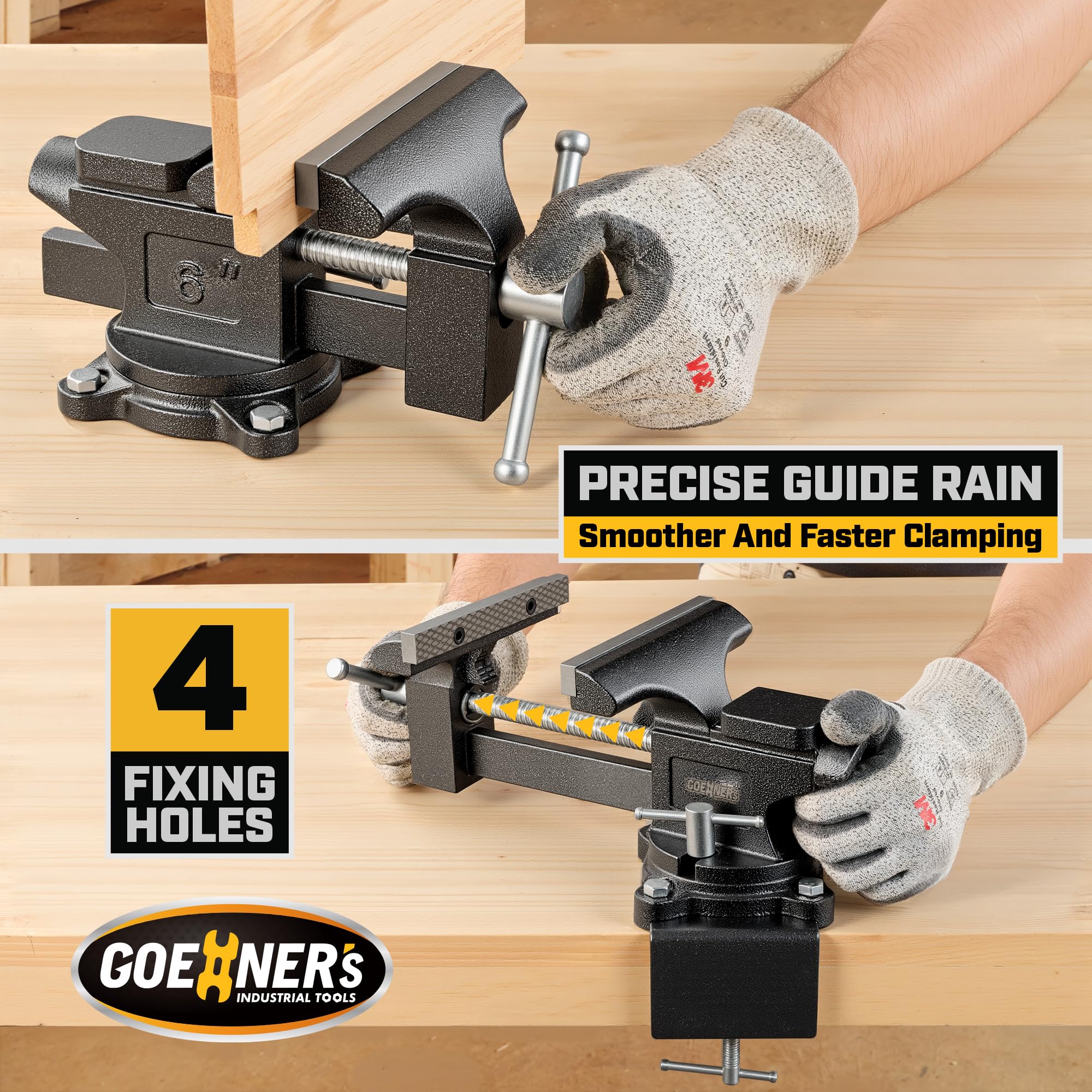 Kitvance bench vise pipe jaw handles tubes securely.