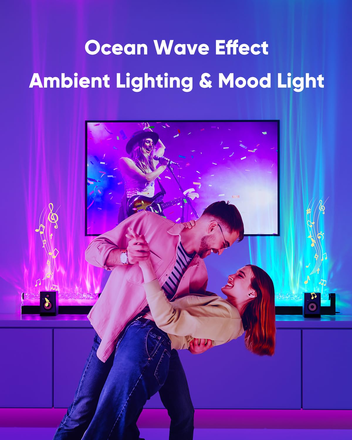 KITVONA Ocean Wave Light Bar supports multi-lamp setups for larger rooms and extended ambience.
