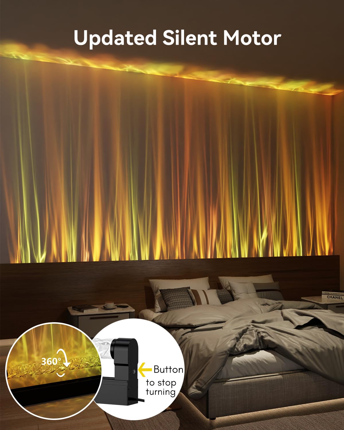 KITVONA RGB LED Light Bar rotating tube creates dynamic water-like visuals for living rooms.