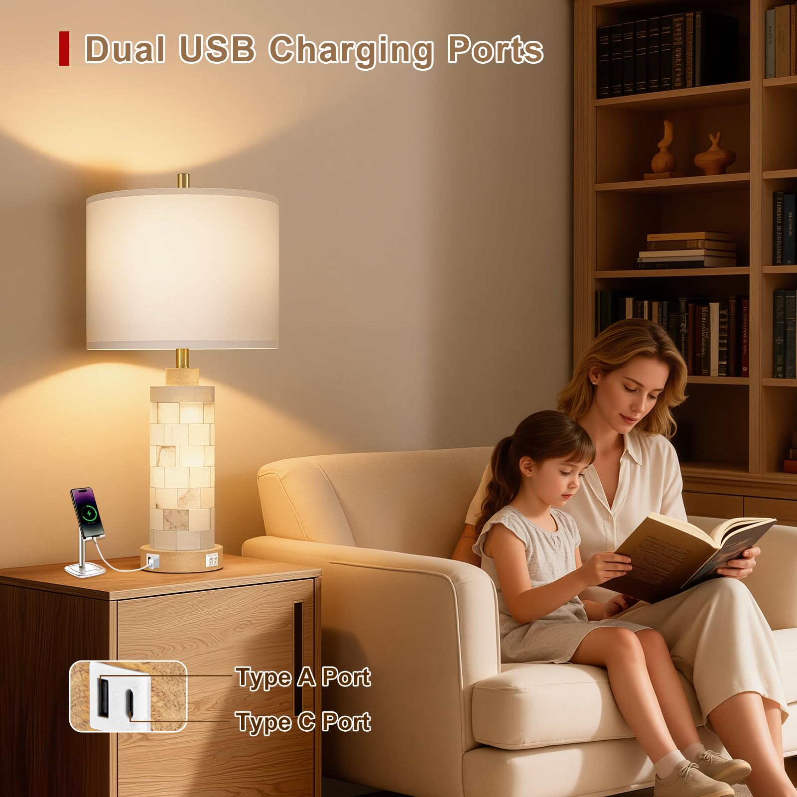 KIVDITZO white linen shade close-up with soft glow.
