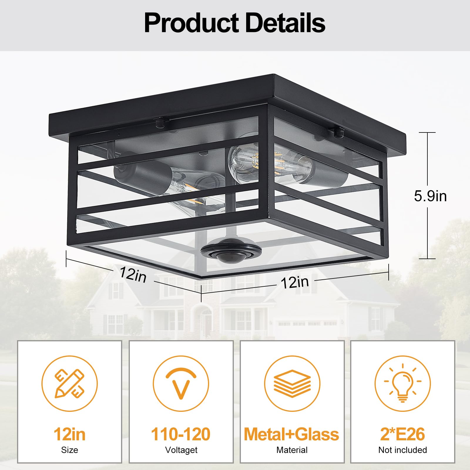 KiwiLusam porch entryway light enables remote adjustments for convenience.