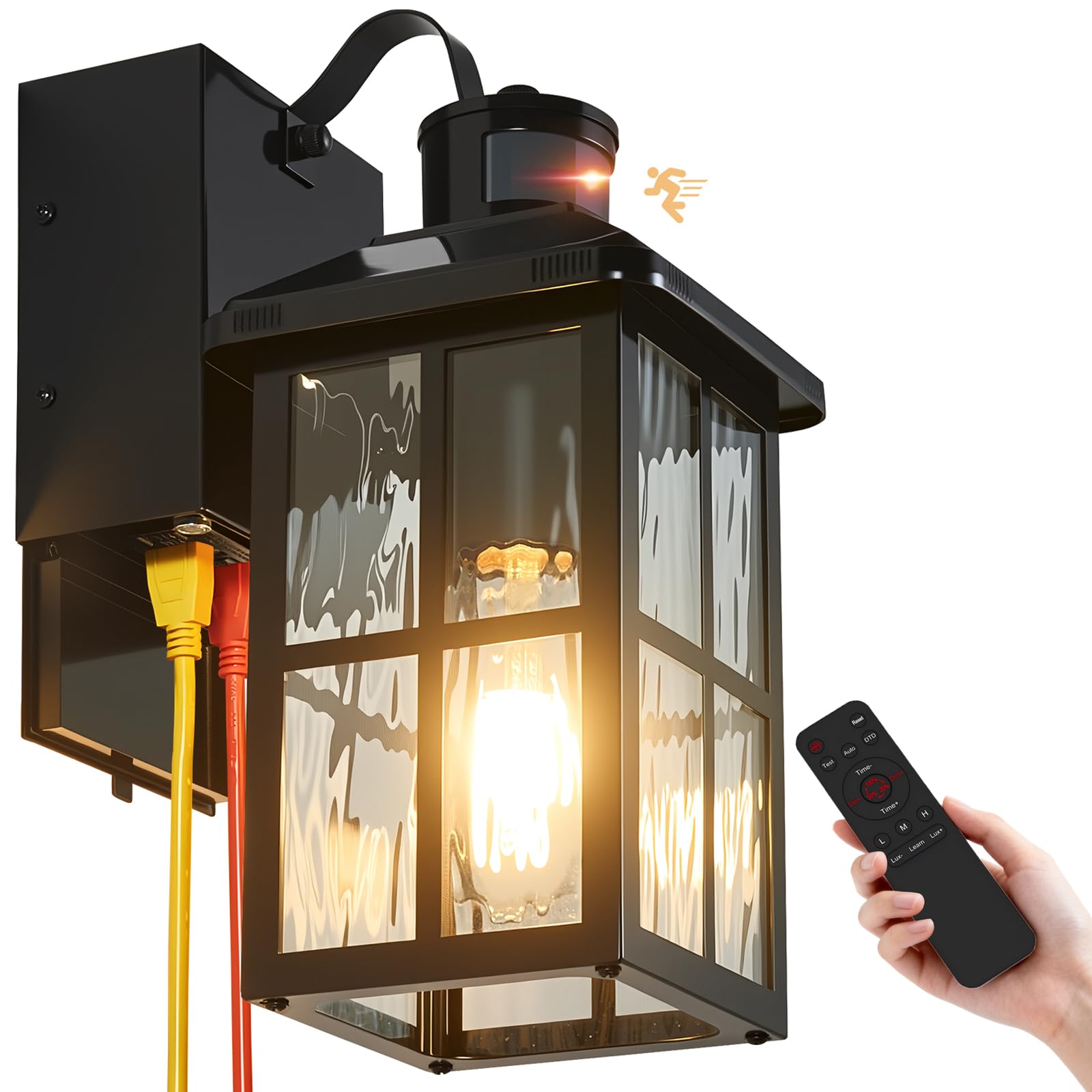KiwiLusam porch light with remote outlet for easy outdoor control.