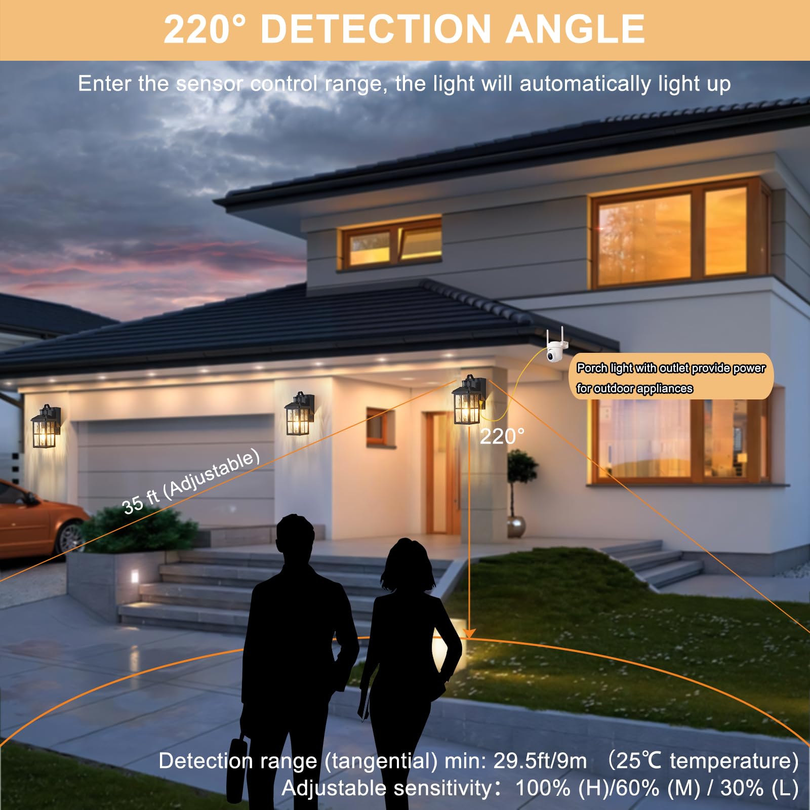 KiwiLusam water ripple glass adds style while lighting your exterior.