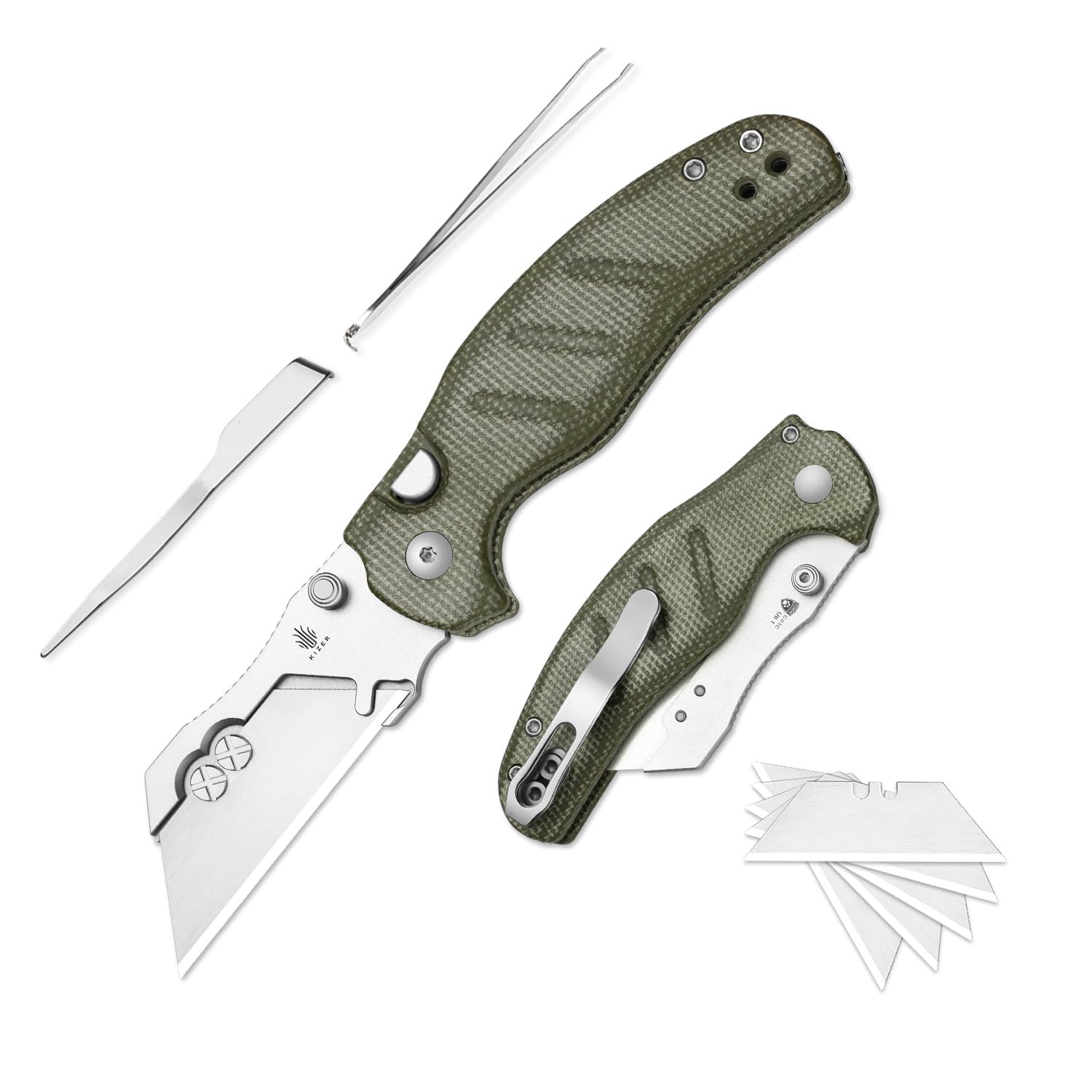 Kizer C01C Uti 1 open blade for quick daily tasks.