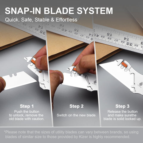 Kizer C01C Uti 2 snap-in blade system for quick blade changes