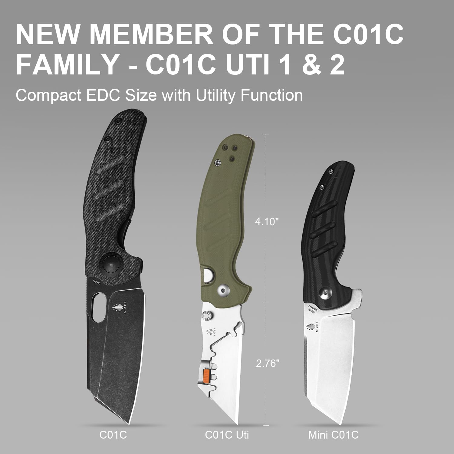 Kizer C01C Uti 2 thumb stud deployment for one-handed use