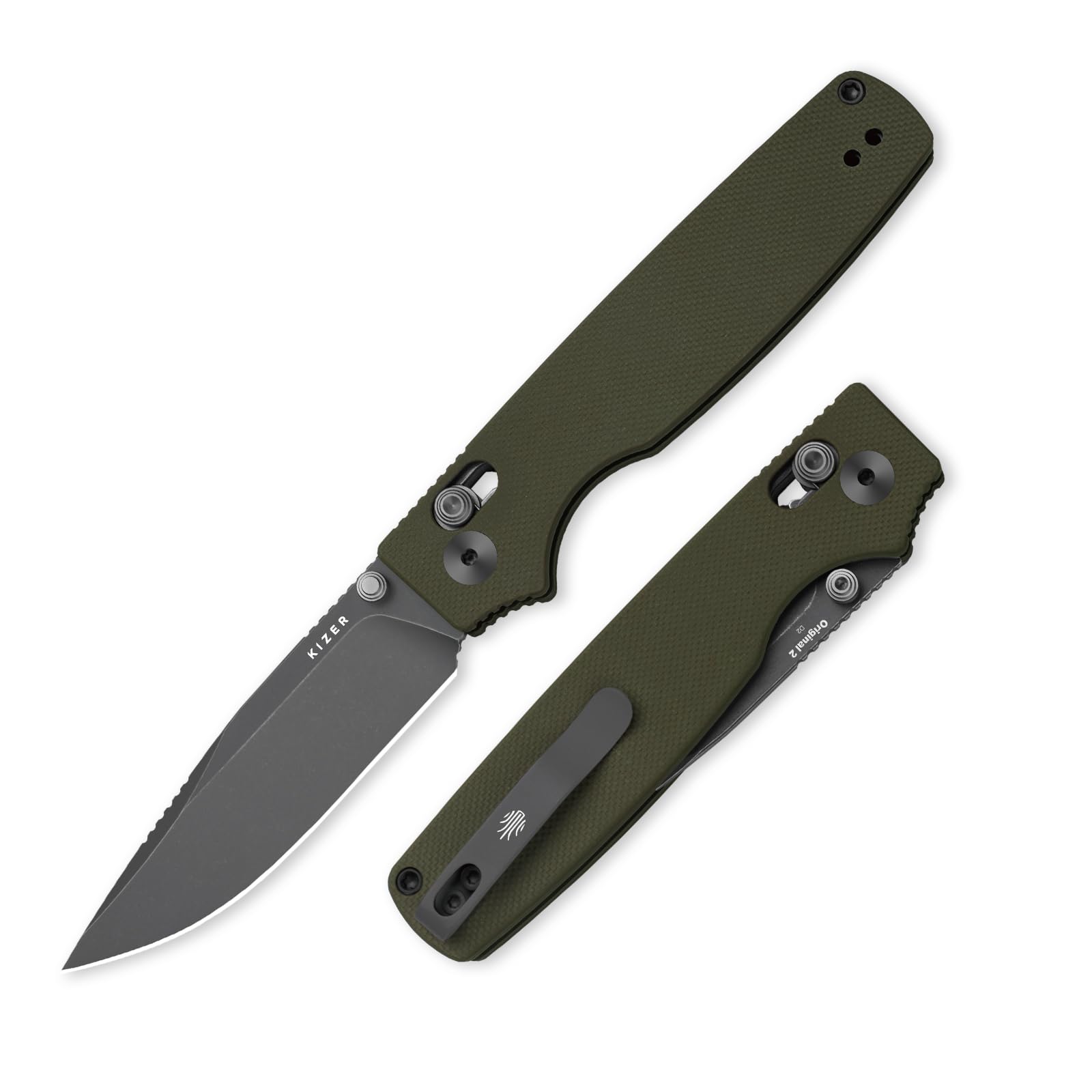 Kizer Original 2 clutch lock knife in hand, showcasing secure one-handed operation.