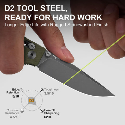 Kizer Original 2 G10 handle offering a secure, ergonomic grip.