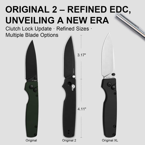 Kizer Original 2 drop point blade for balanced cutting performance