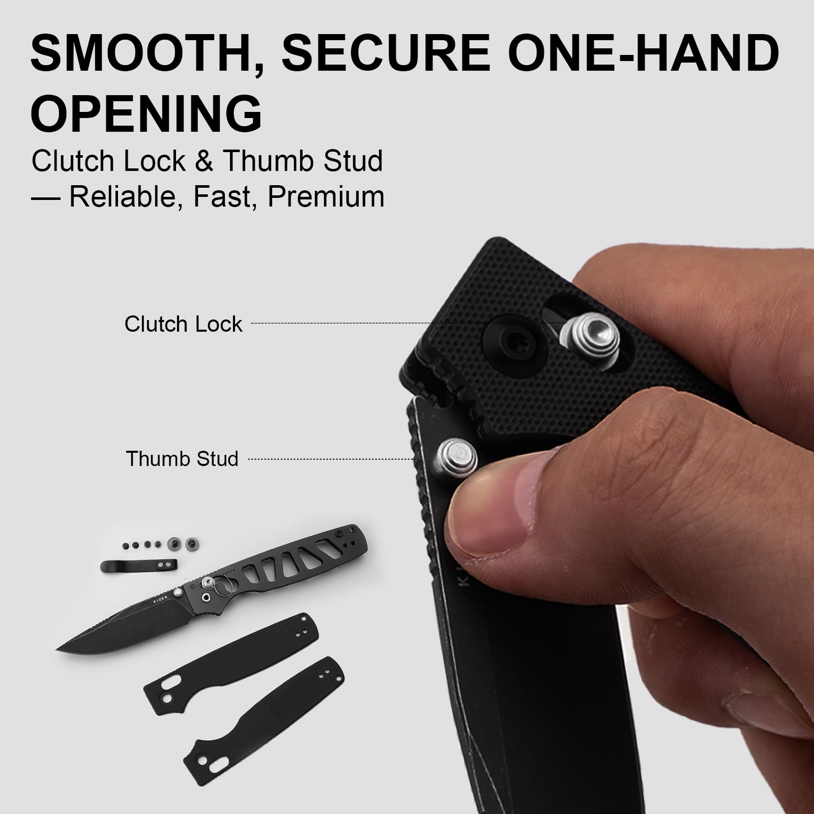 Kizer Original 2 G10 handle offers secure lightweight grip