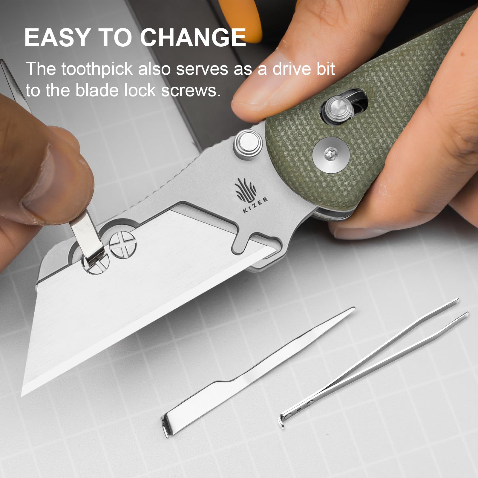 Kizer Uti Bear ball-bearing pivot enables smooth one-handed operation.
