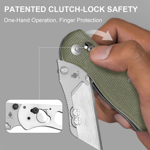 Kizer Uti Bear offers PEI, acrylic, micarta, and G10 finishes.