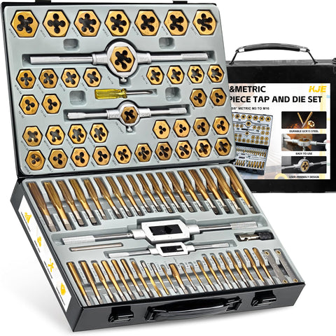 KJE 86PCS tap-die set case keeps tools organized for shop or mobile jobs