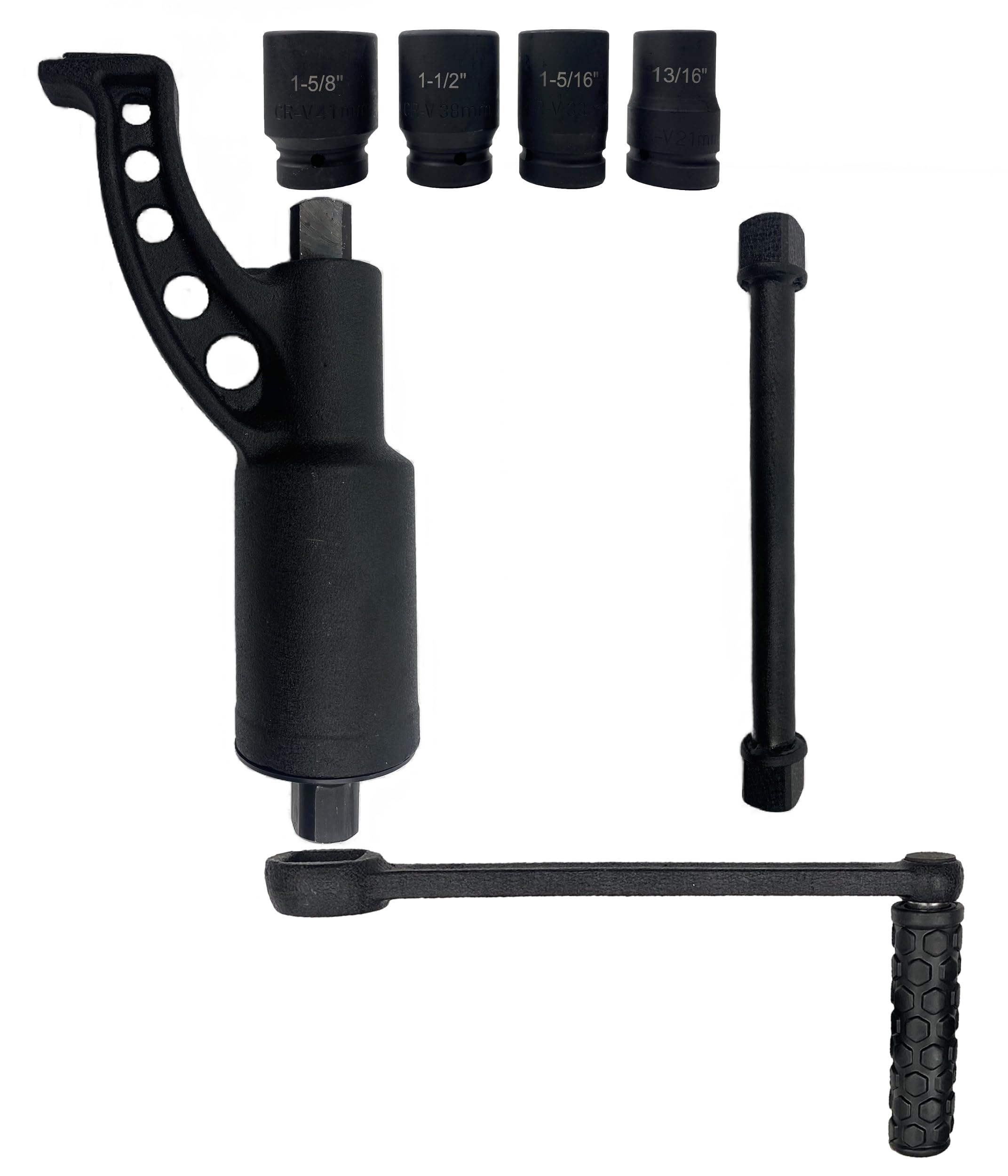 KJE black-oxidized alloy steel finish resists corrosion during heavy use
