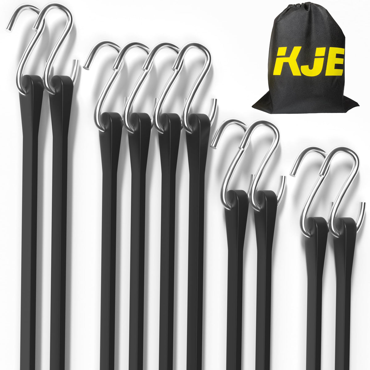 KJE bungee cord 10in with S-hook for secure cargo during transit.