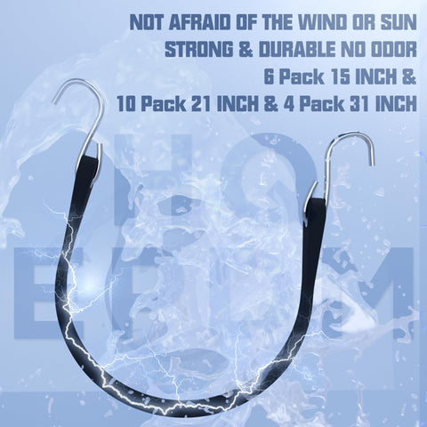 KJE rustproof S-hooks shown securing gear without loosening during transit.