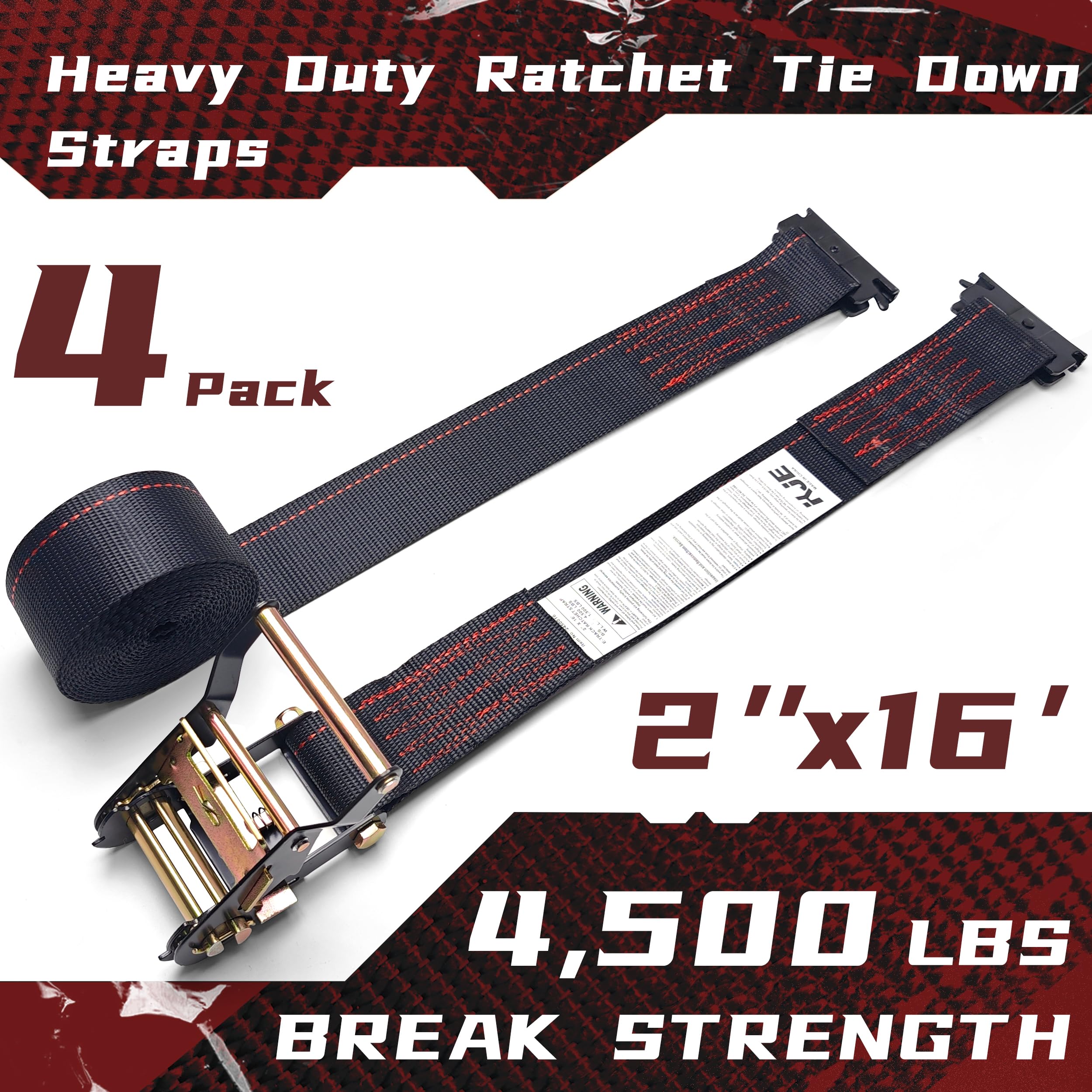 Close-up of KJE E-Track strap ratchet handle shows durable construction.