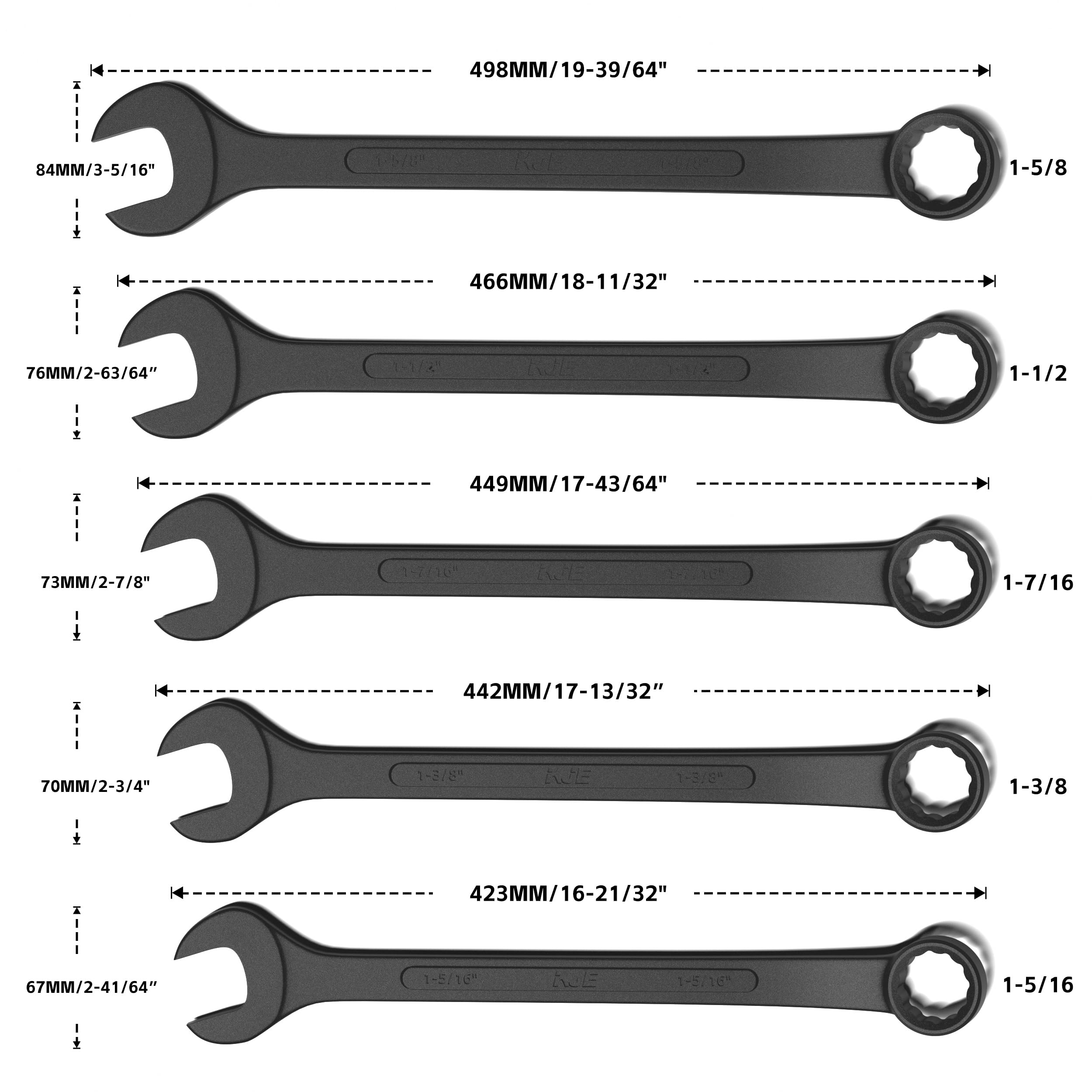KJE jumbo wrench 12-point box end offers versatile angles for stubborn bolts.