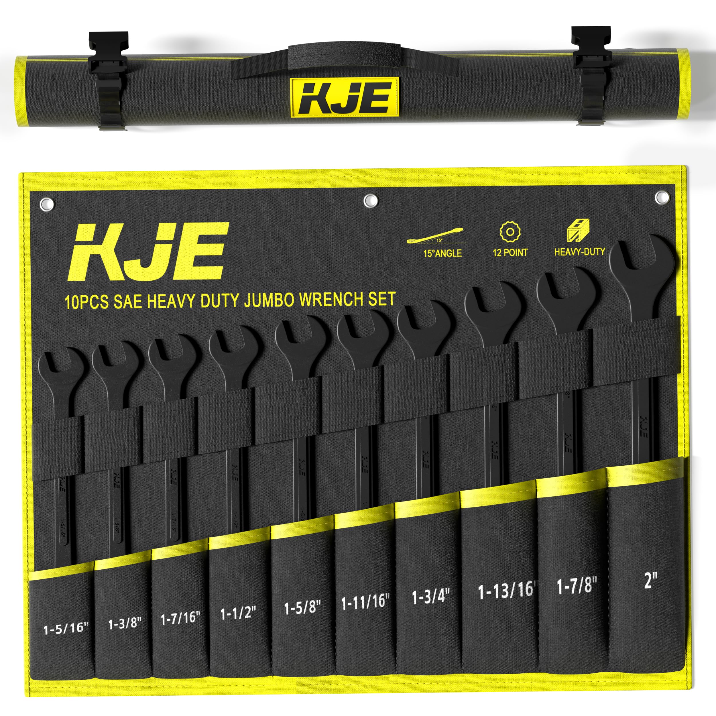KJE jumbo wrench in use on a large vehicle demonstrates efficiency.