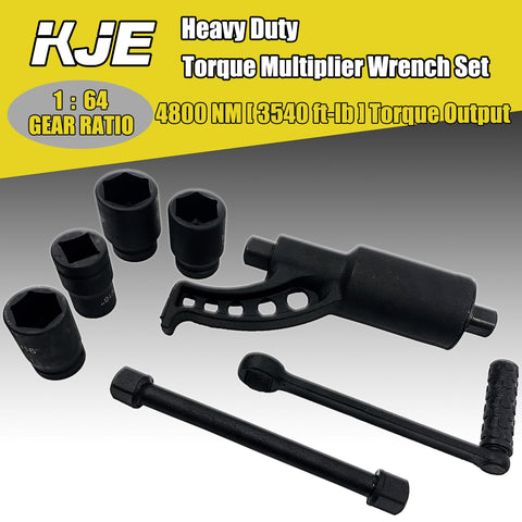 KJE torque multiplier output shaft with retaining ball keeps the socket secure