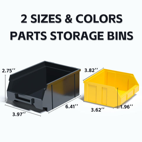 KJE yellow small bins provide high visibility for tiny parts