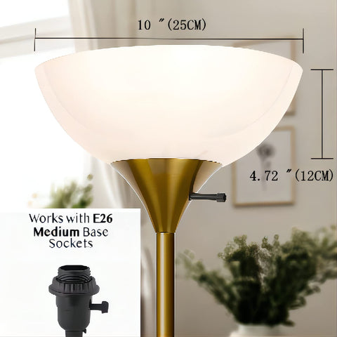 KK Magsun 10-inch white plastic lamp shade with easy-fit 1.65-inch opening.