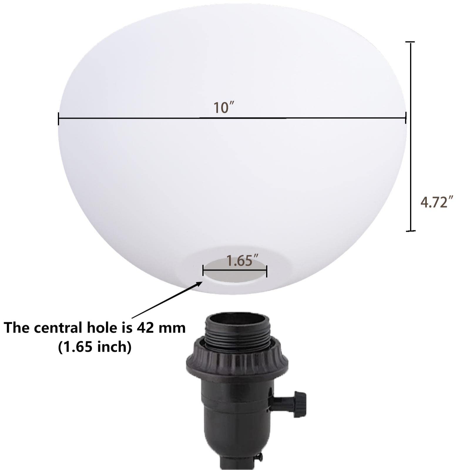 KK Magsun white plastic bowl shade provides soft, diffused light.