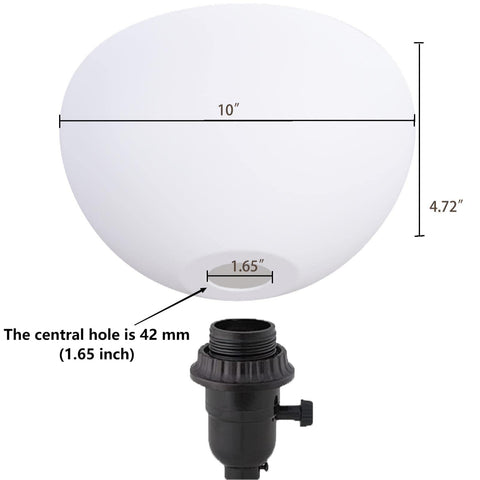 KK Magsun white plastic bowl shade provides soft, diffused light.
