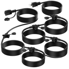 K KASONIC outdoor extension cord 50ft with 6 outlets for outdoor lighting and decor.