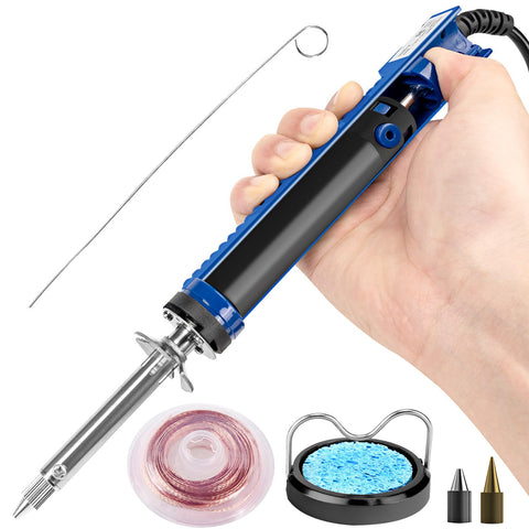 K KERNOWO 929D-V desoldering iron front view with heat shield for comfortable desoldering