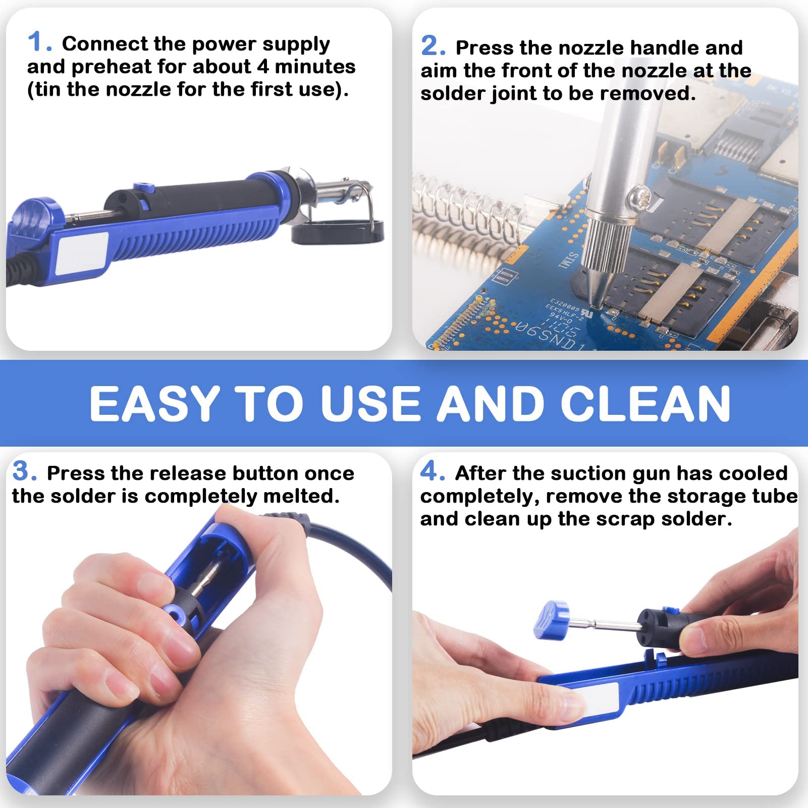 K KERNOWO 929D-V 1.0mm nozzle close-up for precise solder removal