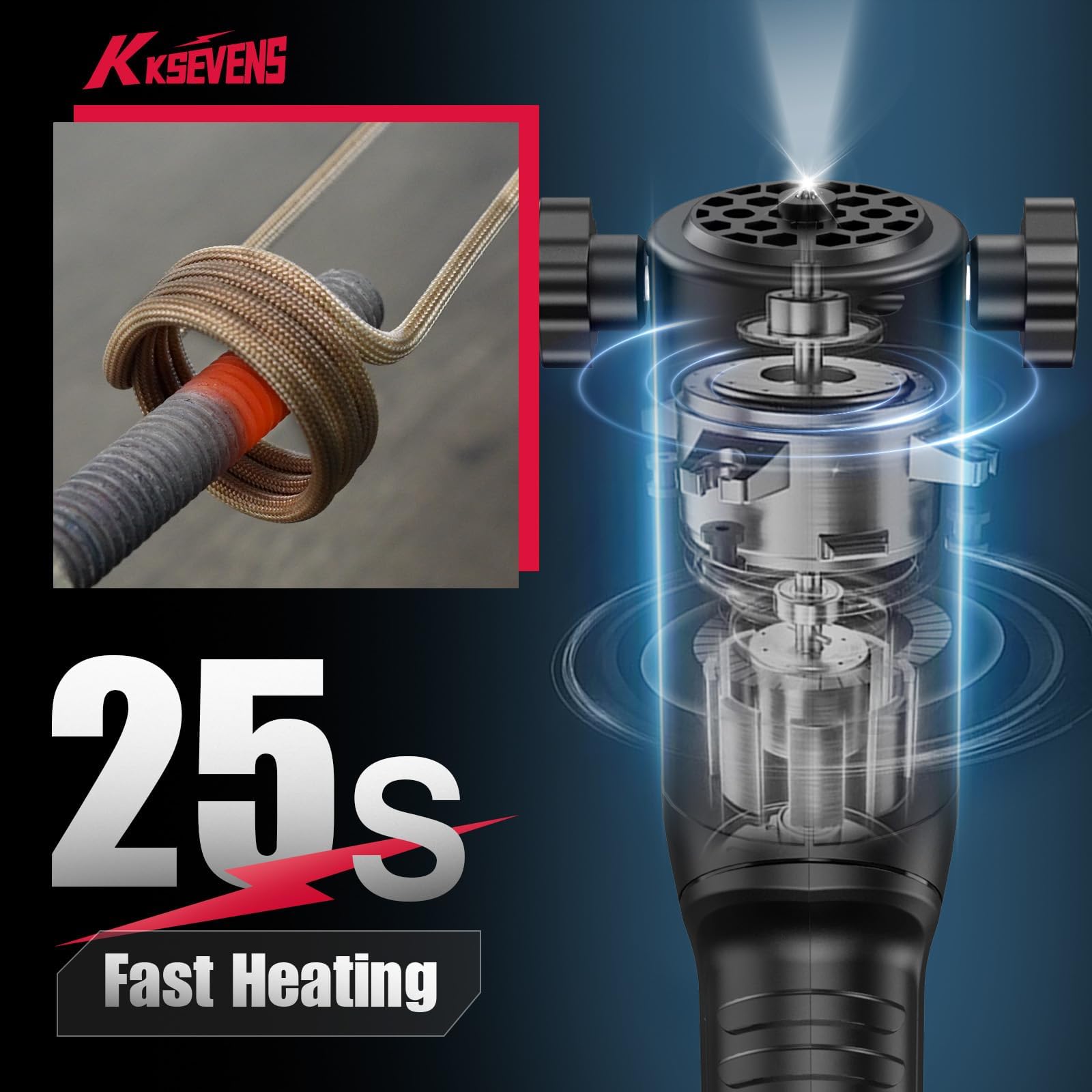 KKSEVENS induction heater in use removing a rusty bolt