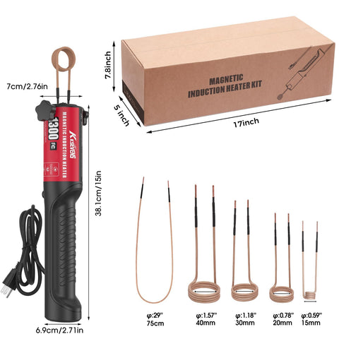 KKSEVENS induction heater 1300W side grip for comfortable extended use