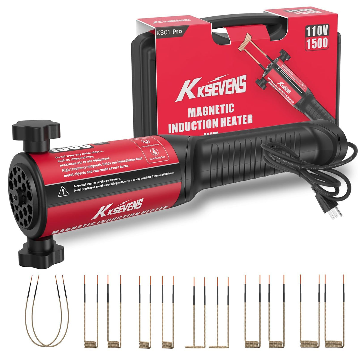 KKSEVENS Induction Heater 1500W showing precise heating for fast bolt work