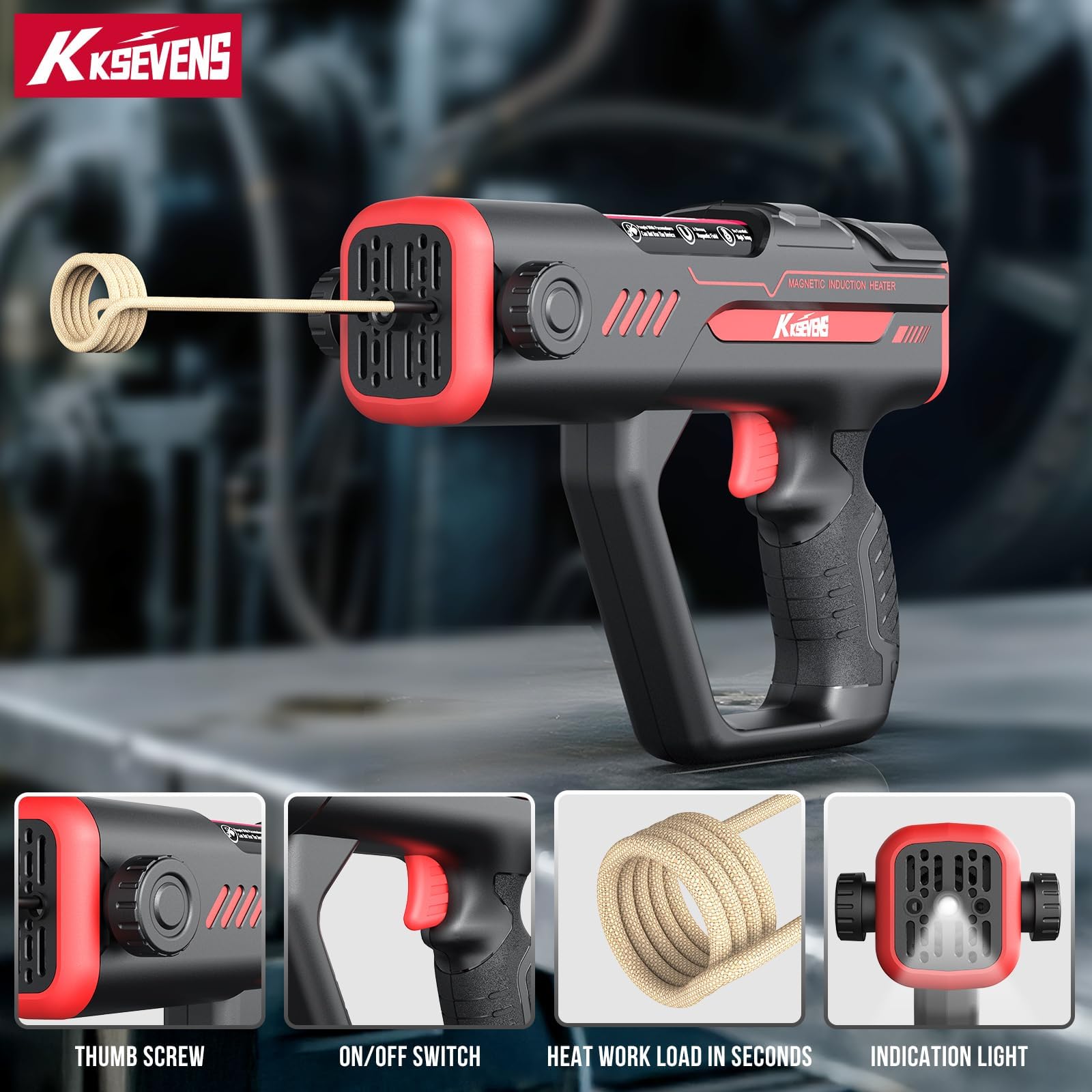 KKSEVENS induction heater delivering 25s fast heating on metal parts