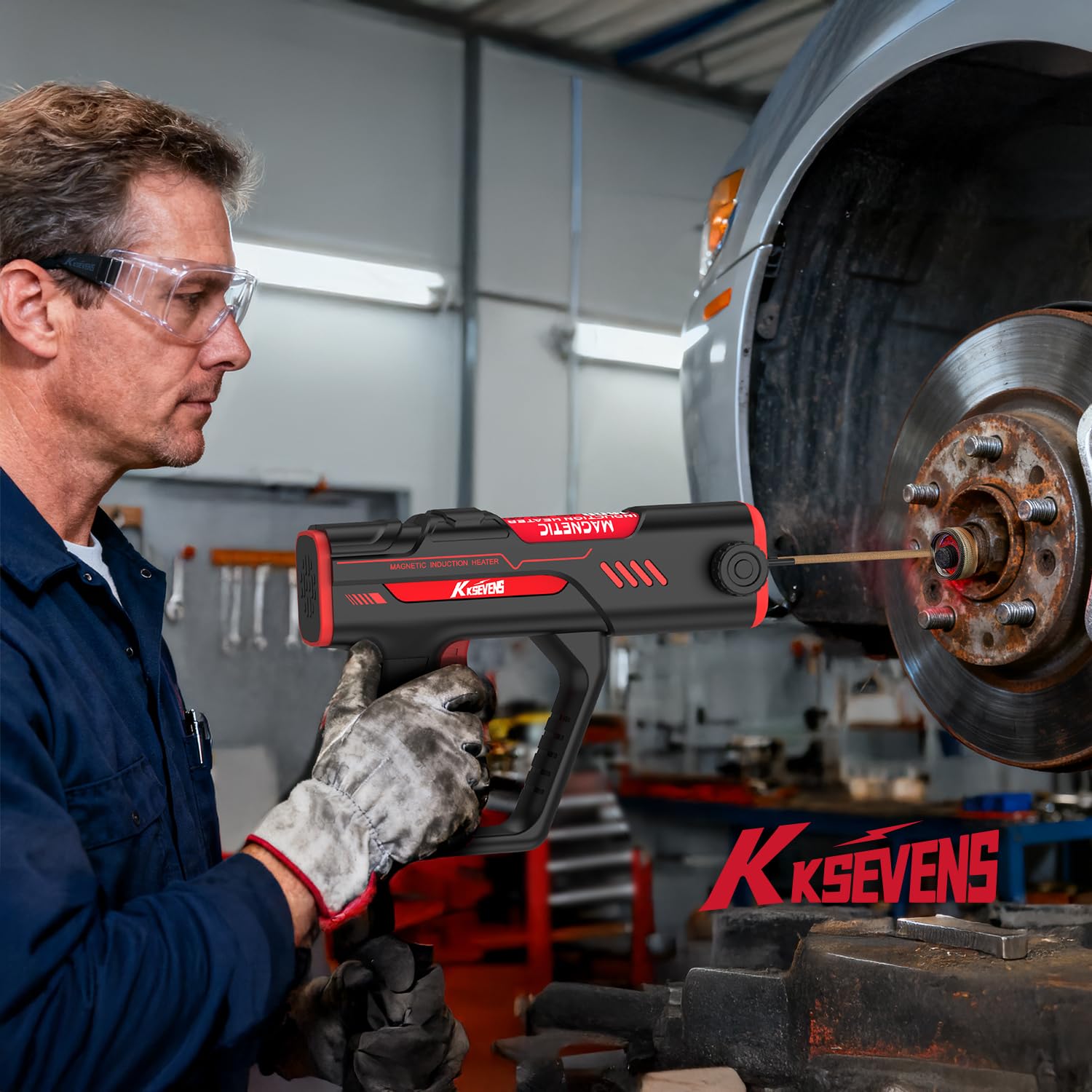 KKSEVENS tool used for rusted bolt removal in automotive tasks