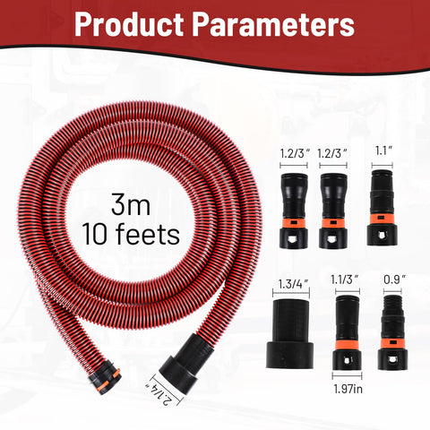 Klabb anti-kink coil keeps airflow steady even when the hose bends around equipment.
