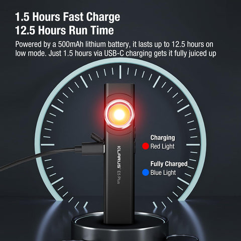 klarus E5 Plus USB-C recharge for quick power up.