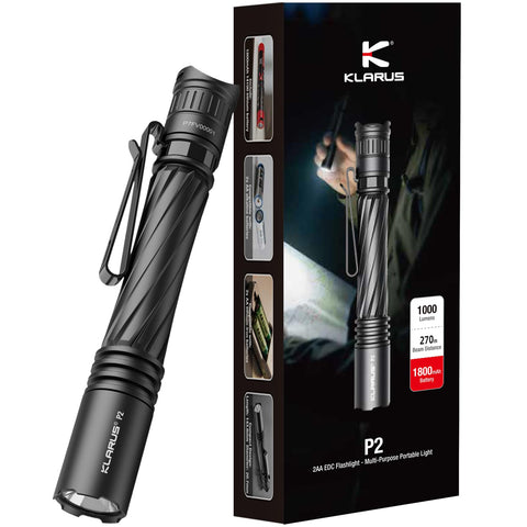 Klarus P2 tactical pen light pocket-ready for quick access during daily tasks.