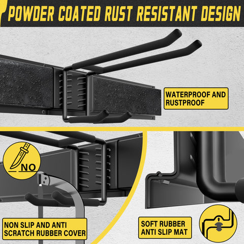 Klasit carbon steel construction with rubber-coated hooks prevents slipping.