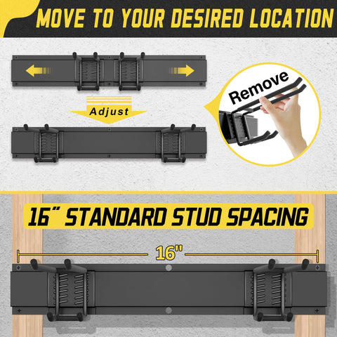 Klasit wall organizer shows double upper hooks for flexible hanging.