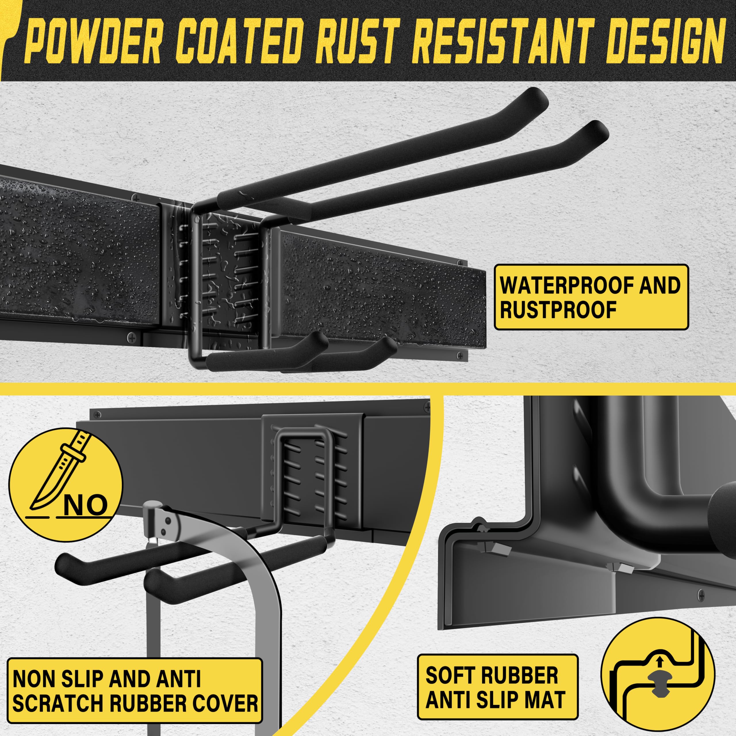 Klasit double upper and lower hooks expand hanging options for more tools.