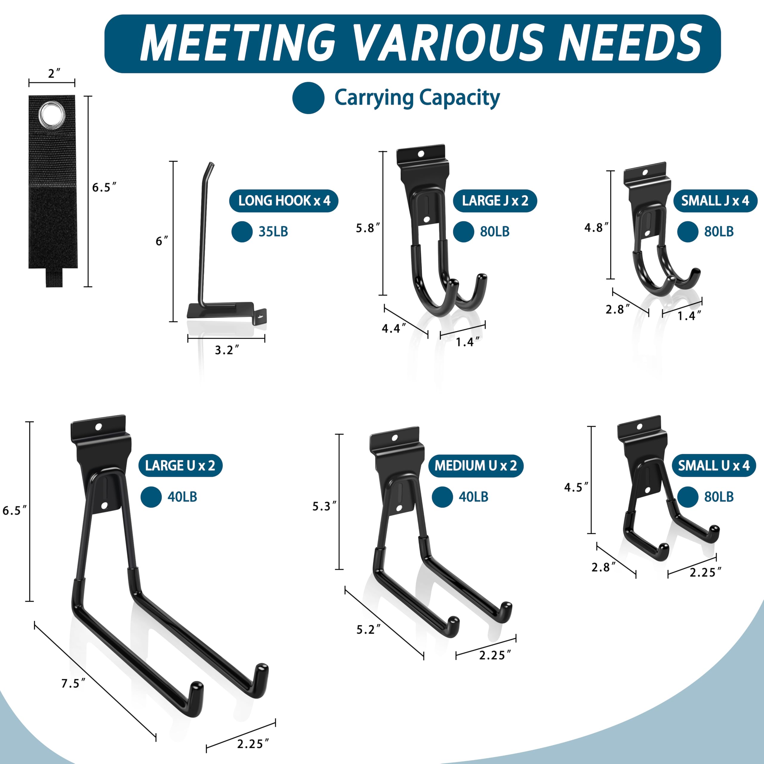 Klasit large U-hook closeup shows load-bearing capacity in busy spaces.