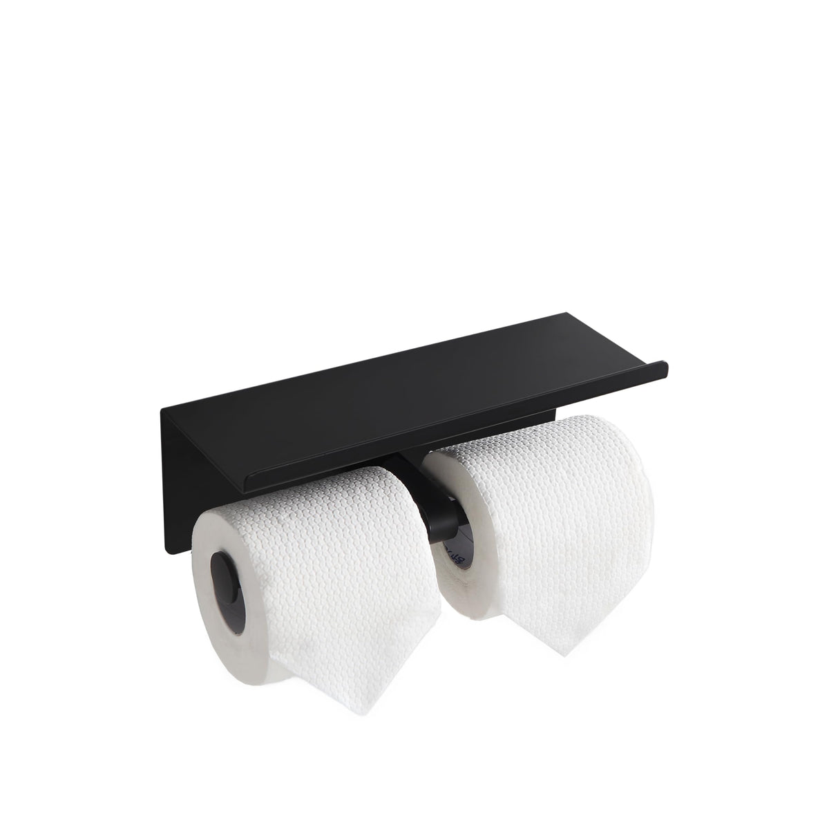 KLDKLD black wall mounted toilet paper holder with shelf for bathroom organization
