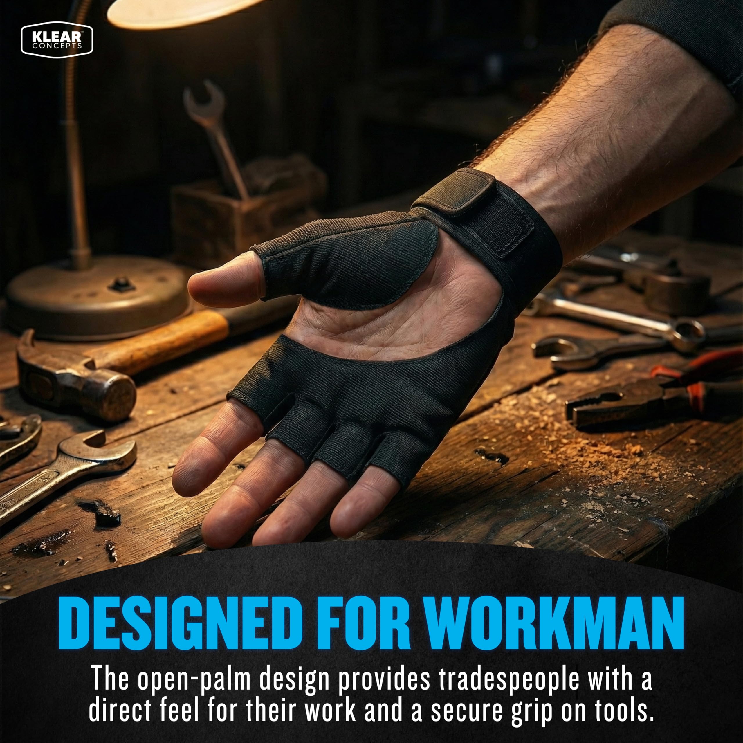 Klear Concepts adjustable straps provide secure fit for most hands
