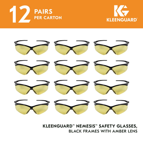 KleenGuard Nemesis black frame offers a stylish, lightweight design for all-day wear.