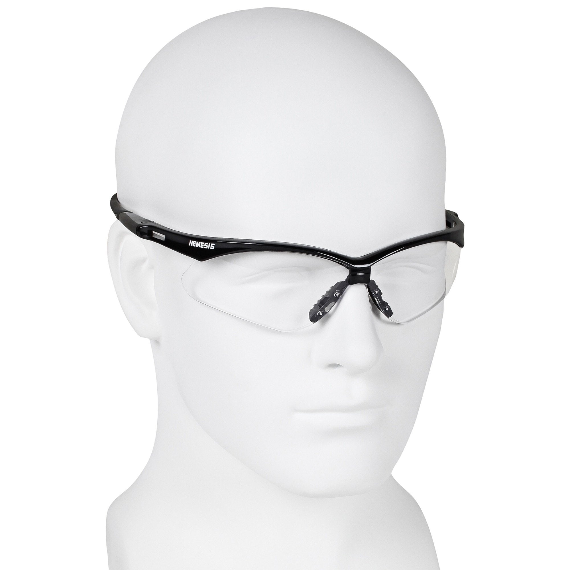 Close-up of KLEENGUARD Nemesis nosepiece diverting sweat for secure, comfortable fit
