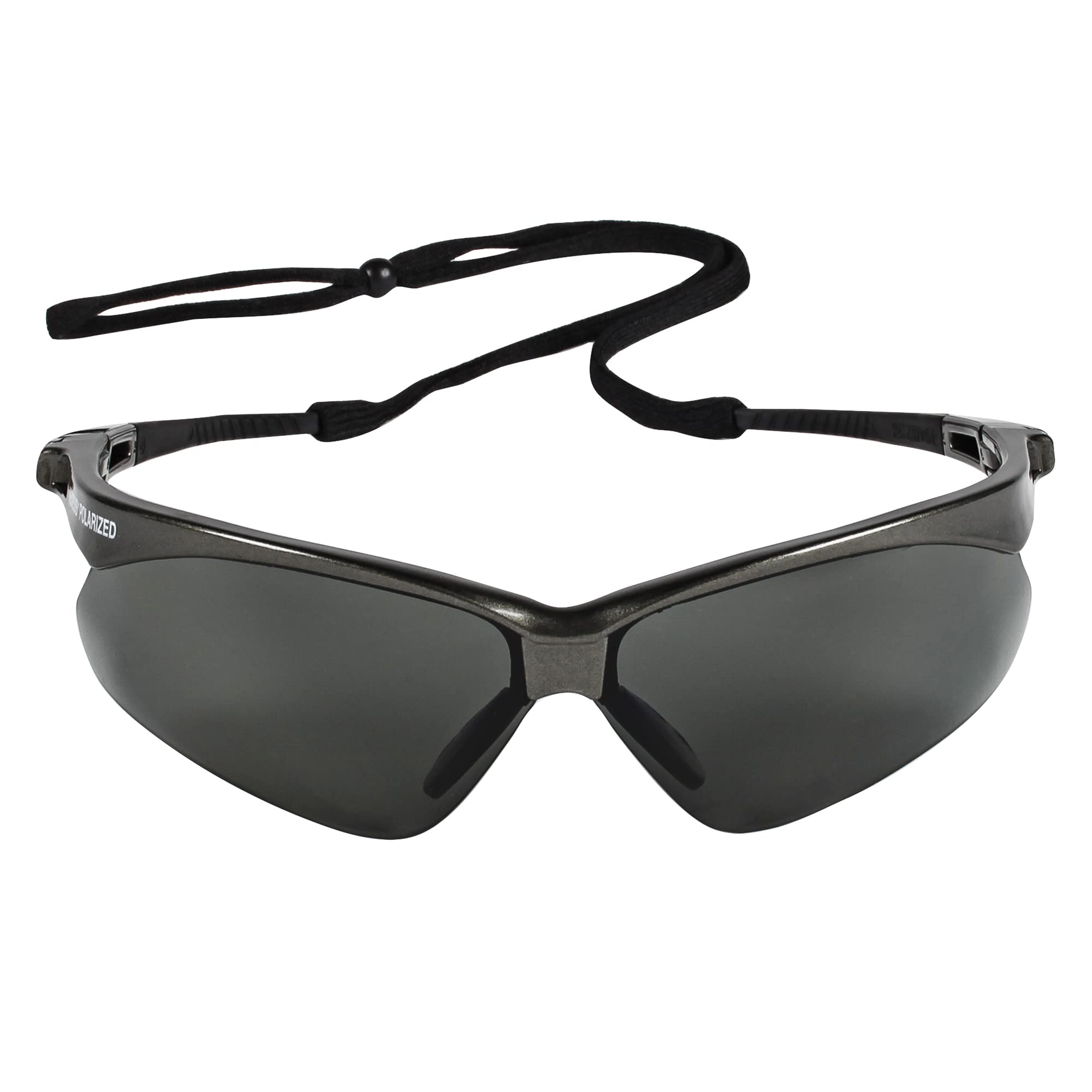 KleenGuard Nemesis polarized safety glasses with smoke lenses for glare reduction on outdoor jobs